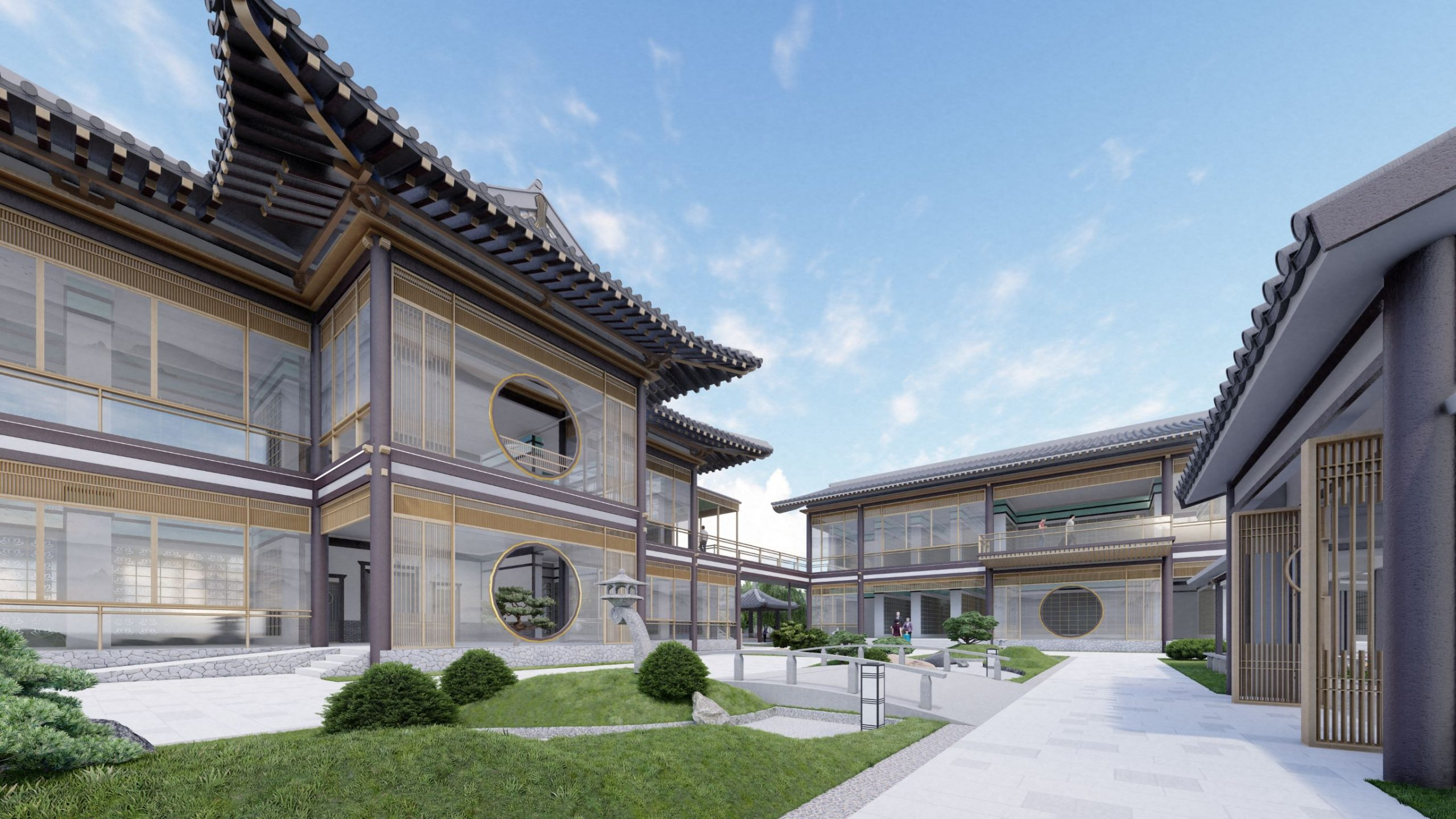 宋城 Song Villa 骨灰殿建筑与庭院示意图